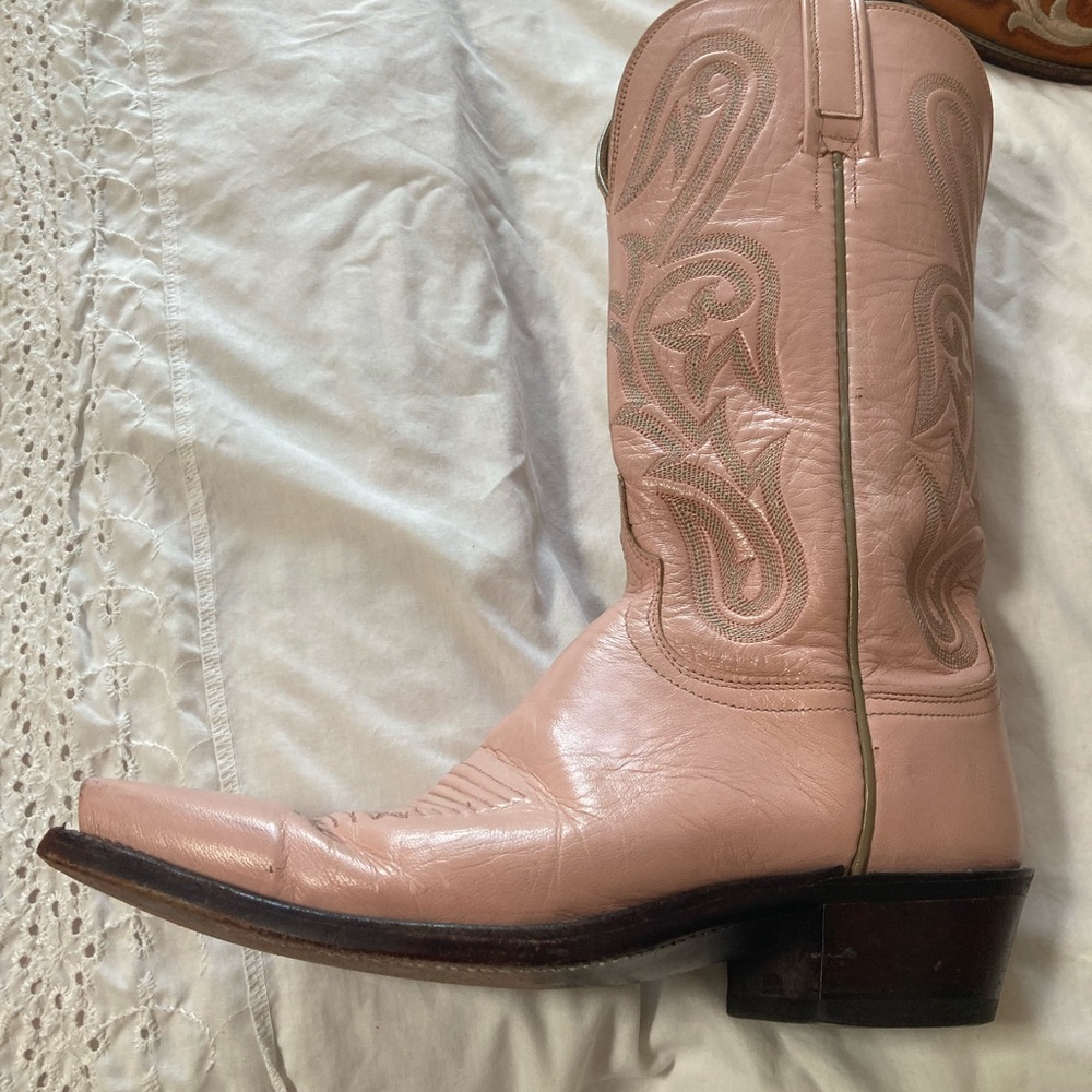 1883 pink boots, all leather size 7 1/2 B